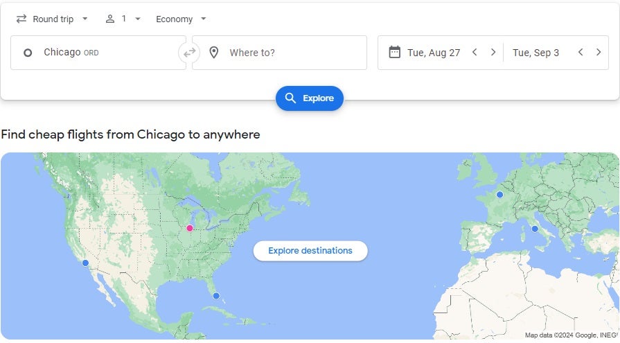 Google Flights Flight Search