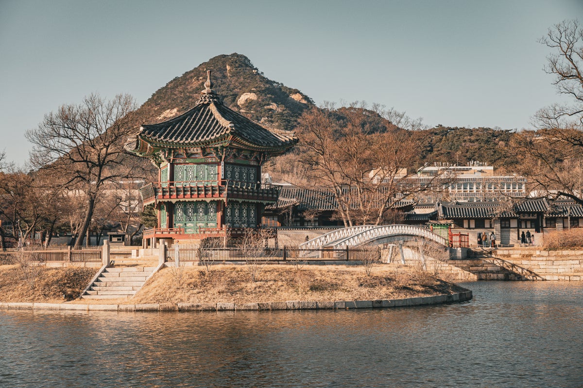 Gyeongbokgung Palace courtyard. Seoul Korea