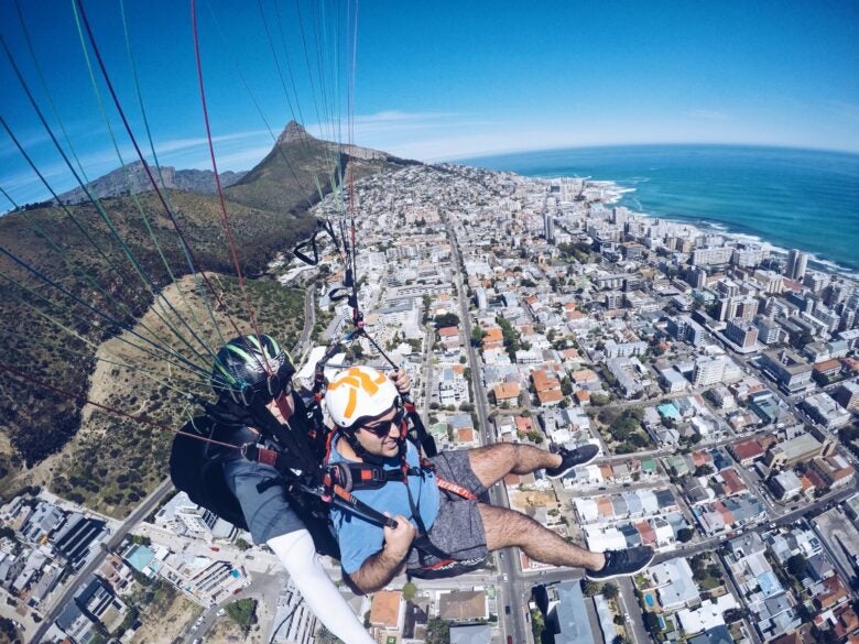 Hang gliding in Cape Town, South Africa. Don't know if I'll do that again, but I'm glad I experienced it.