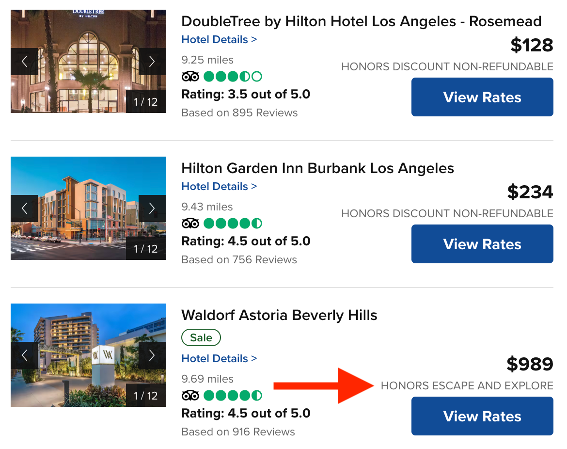 Hilton Escape and Explore available rate