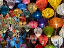 Lamps at a shop in Hoi An, Vietnam.