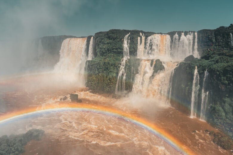 Iguazu Falls rainbow on the Brazilian side