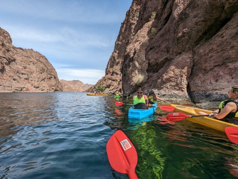 Kayaking Emerald Cove on Lake Mead near Las Vegas