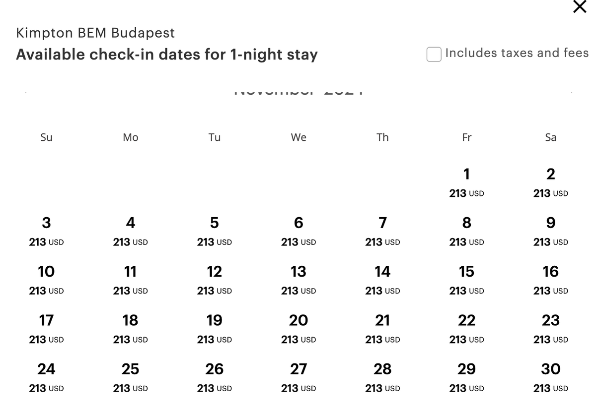 Kimpton BEM Budapest Cash Rate