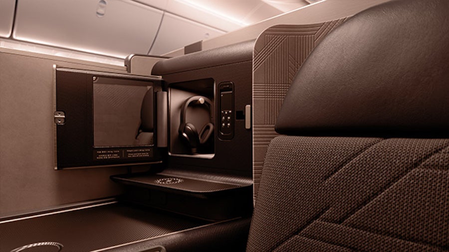 Korean Air B787 10 Prestige Suites 2 seat storage