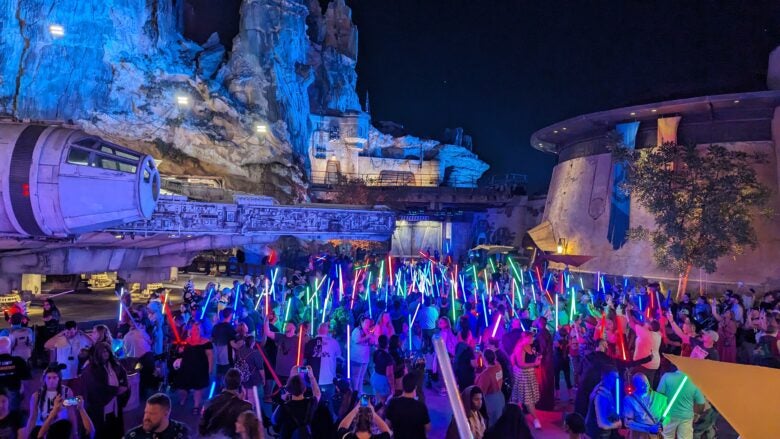 Lightsaber meetup at Disney s Hollywood Studios Star Wars Land for May the Fourth