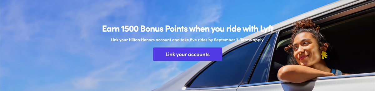 Lyft Hilton 1500 points promotion banner