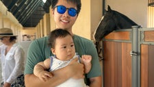Feeding horses at One&Only Mandarina