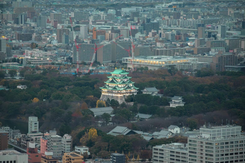 Overlooking Nagoya Castle in Nagoya, Japan