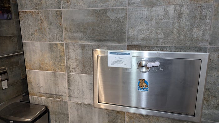 PIT The Club lounge food and beverage amenities restroom changing table PIT The Club lounge food and beverage amenities restroom changing table