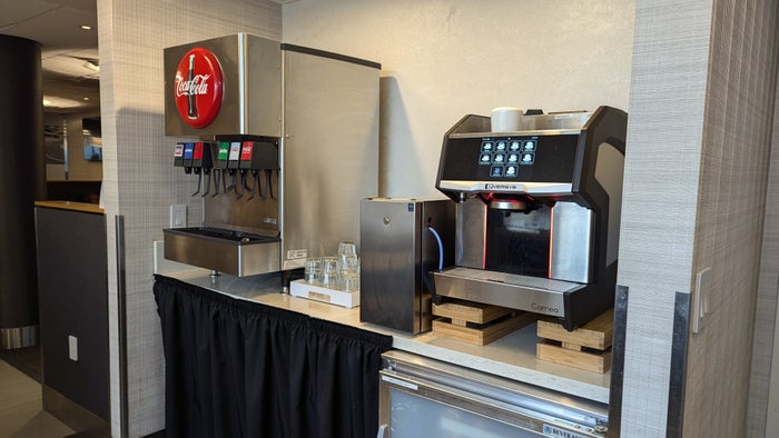 PIT The Club lounge food and beverage coffee and sodas PIT The Club lounge food and beverage coffee and sodas