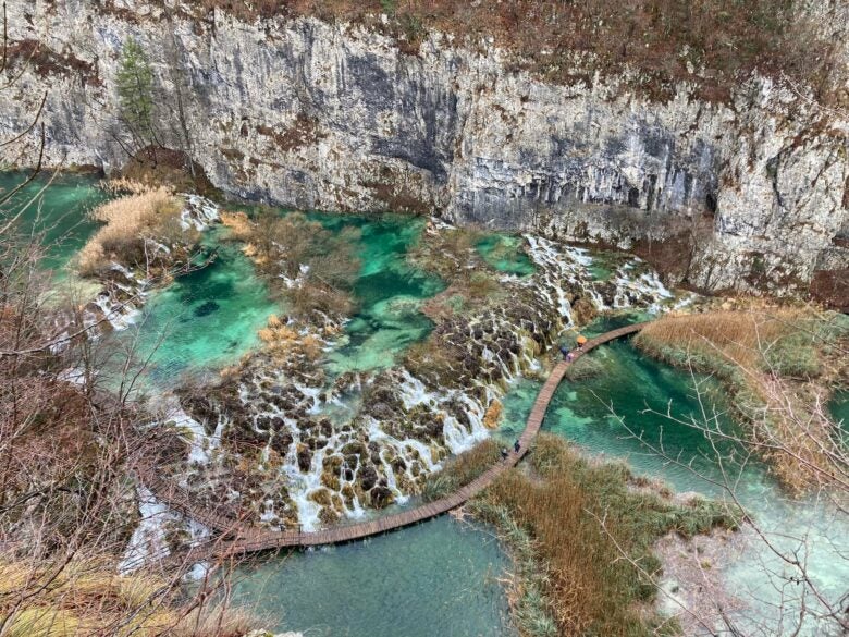 Plitvice Lakes National Park in Croatia in December.