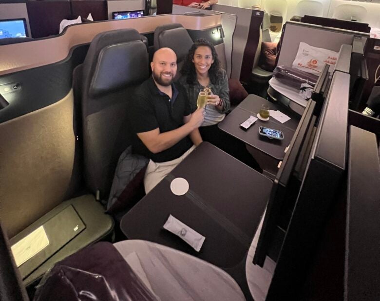 I redeemed 70,000 American AAdvantage miles to book Qatar’s Qsuites between the U.S. and the Middle East.