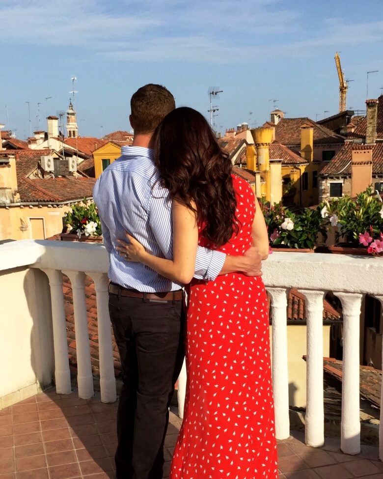 Love on a rooftop in Venice, Italy