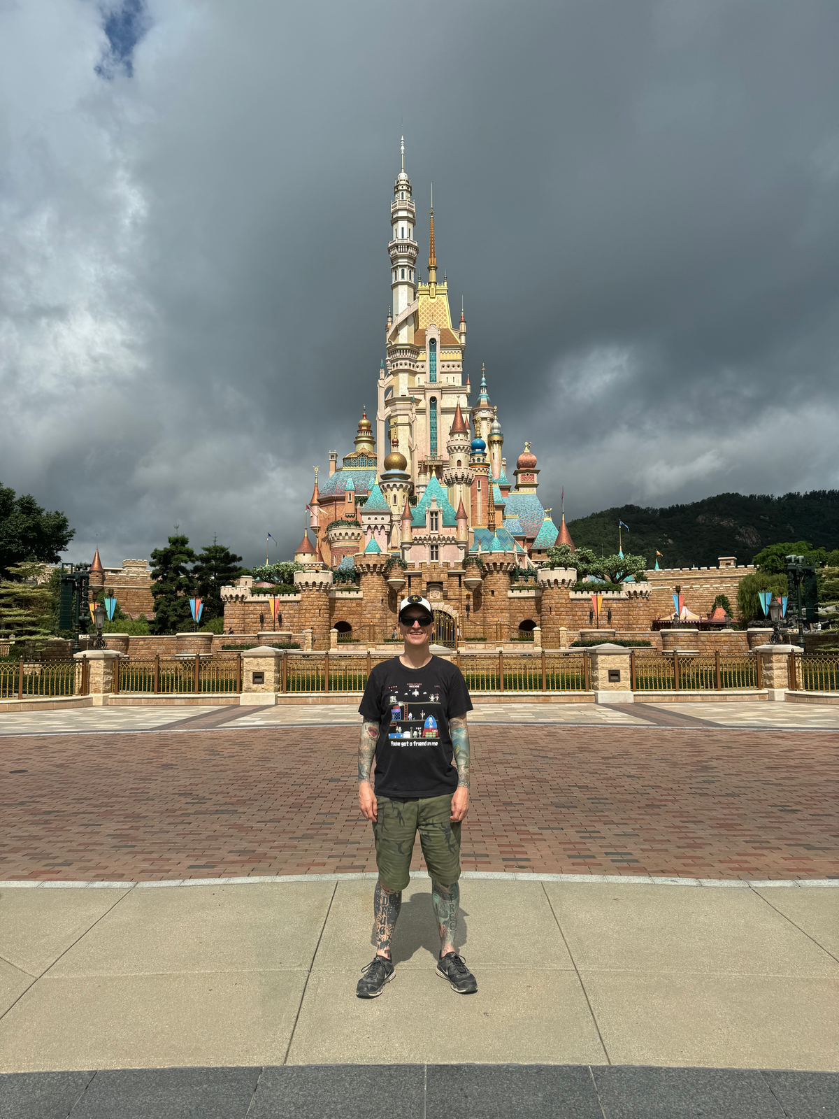 Ryan at Hong Kong Disneyland castle