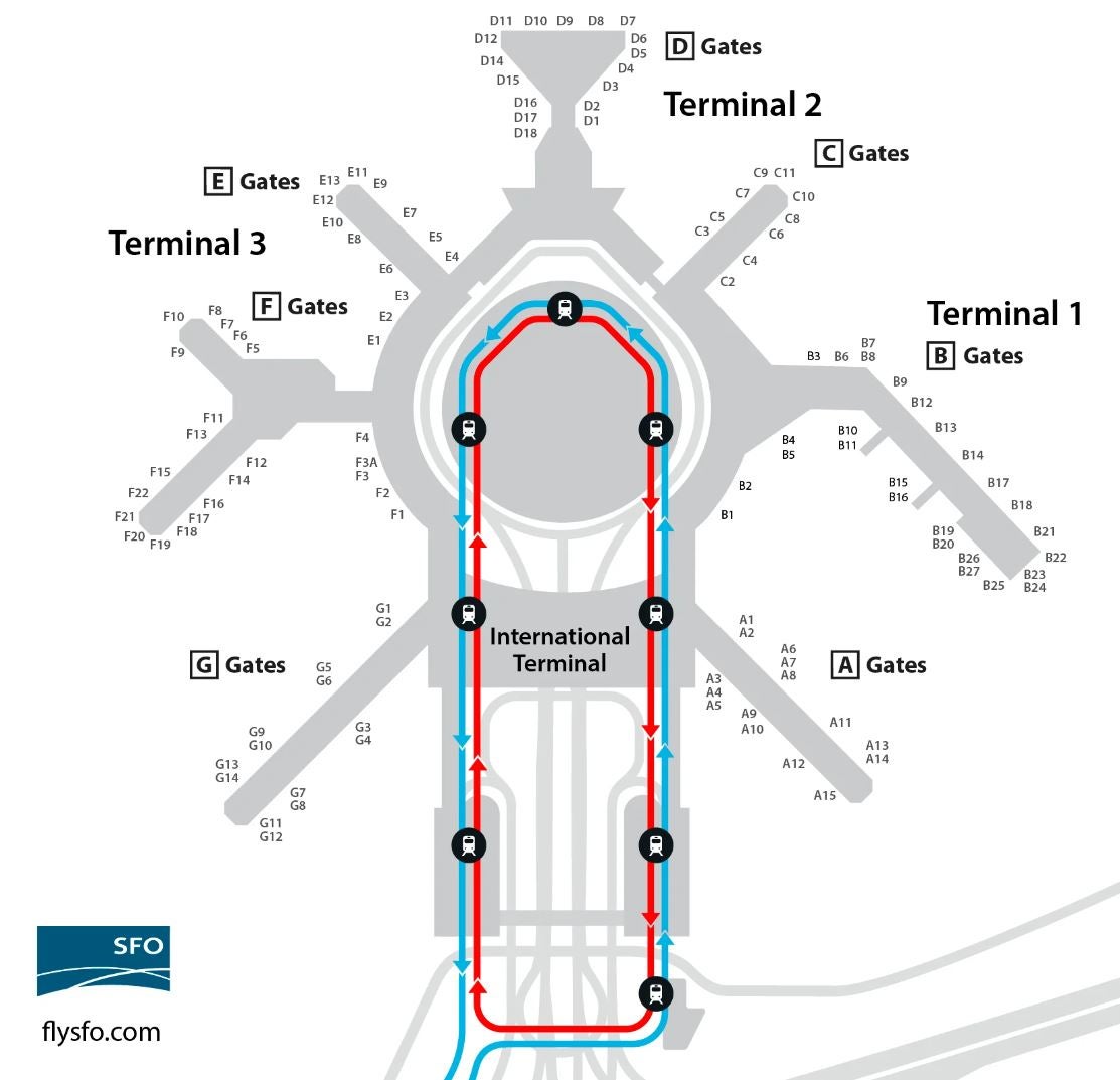San Francisco International Airport Map