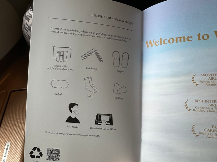 Singapore Airlines Amenities on Demand Singapore Airlines Amenities on Demand