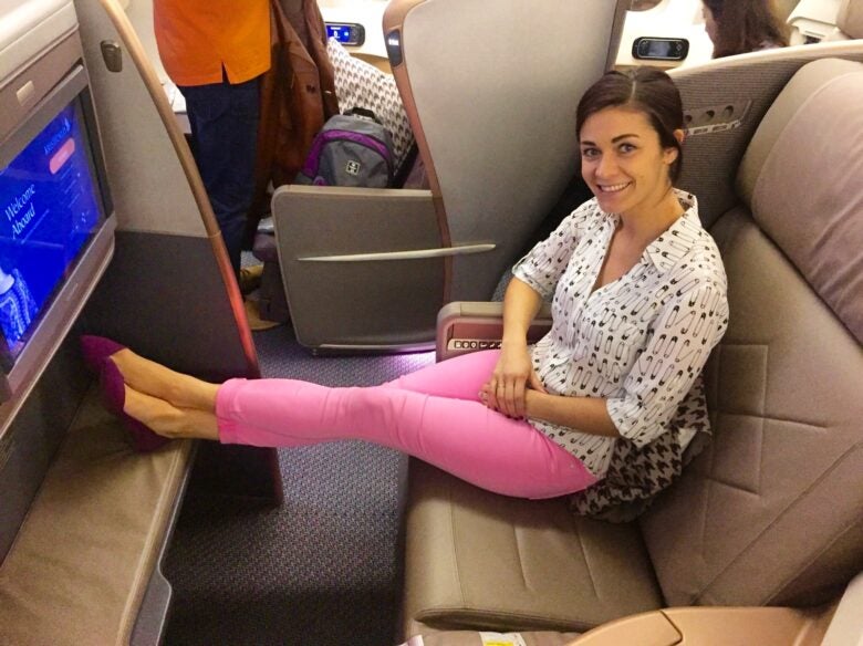 Look at the size of that seat in Singapore Airlines Business Class