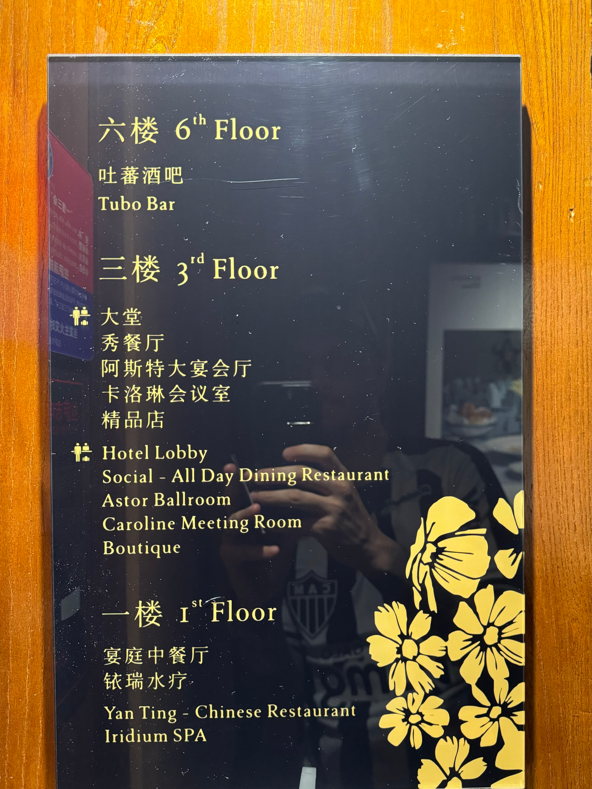 St Regis Lhasa elevator floor sign