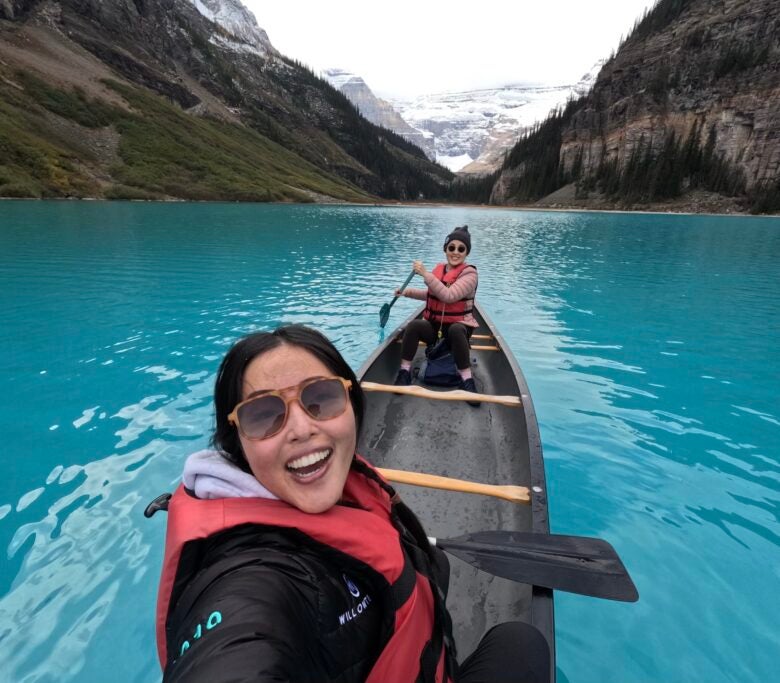 My mom and I stayed at the Fairmont Lake Louise, and hotel guests enjoyed a discount for kayaking.