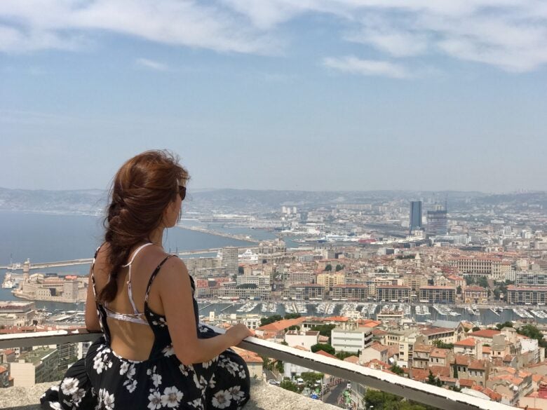I climbed up to the top of the Notre Dame de la Garde in Marseille, France, during my study abroad trip.