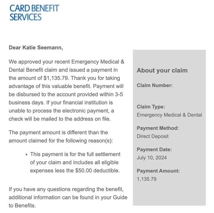 Successful Emergency Medical Claim on the Chase Sapphire Reserve Successful Emergency Medical Claim on the Chase Sapphire Reserve