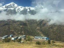 The cloud-covered Andes in Peru.