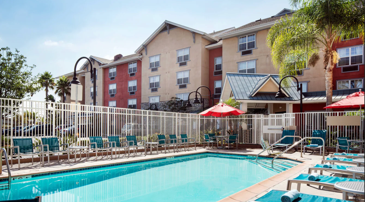 The outdoor pool at the TownePlace Suites Los Angeles LAXManhattan Beach