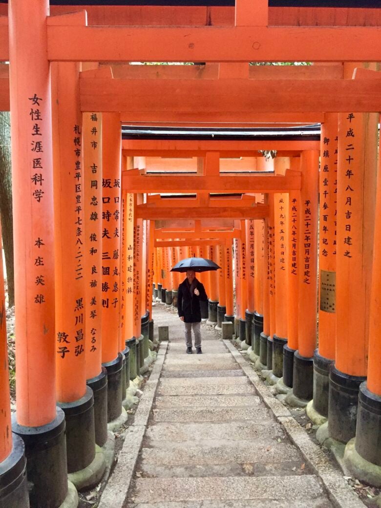 Rain didn't stop us from taking the Torii Path, Fushimi Inari-taisha, Japan