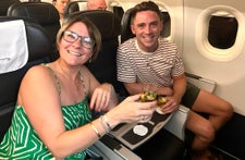 Flying business class with my Aunty Karen