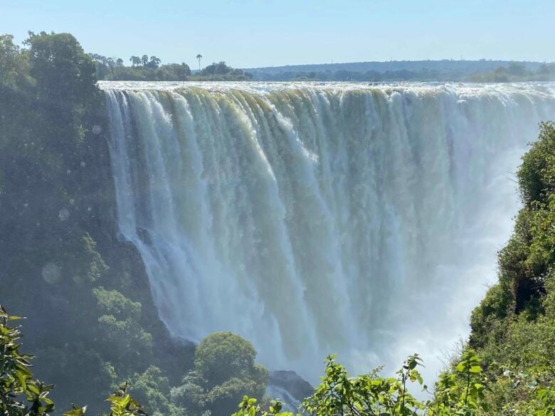 Majestic Victoria Falls from the Zimbabwe side.