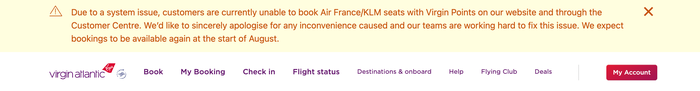 Virgin KLM Screenshot Virgin KLM Screenshot