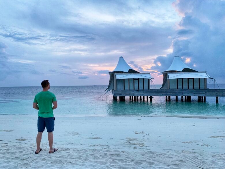 Sunrise near the spa at W, Maldives