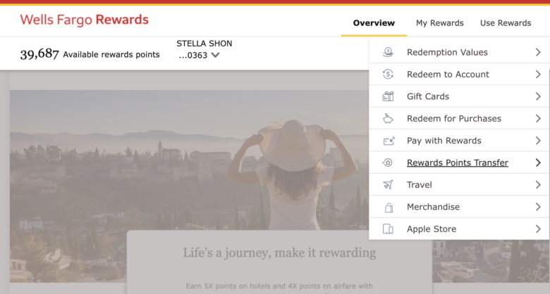 Wells Fargo Rewards Point Transfer