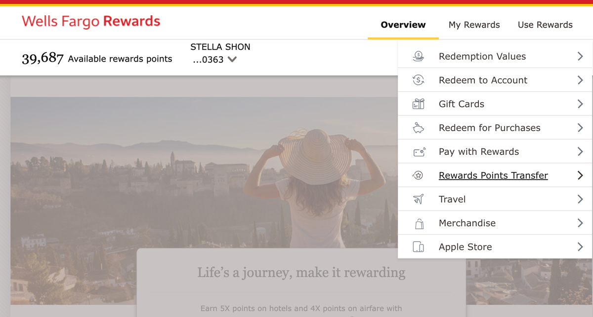 Wells Fargo Rewards Point Transfer