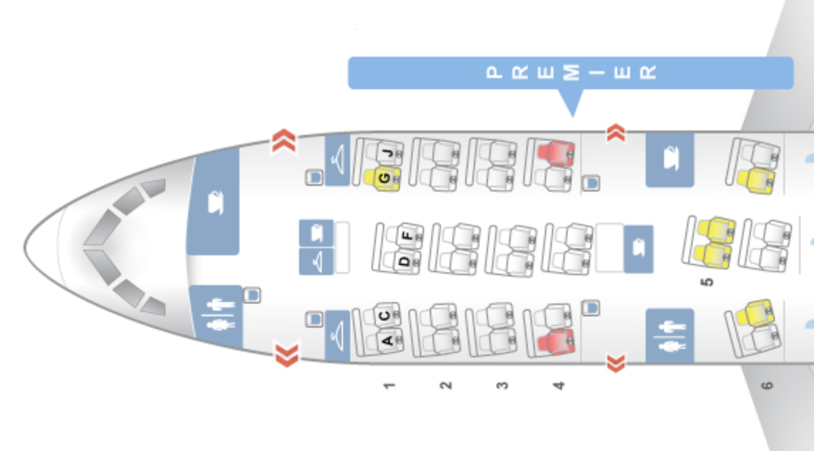 Aeromexico B787 8 business class seat map