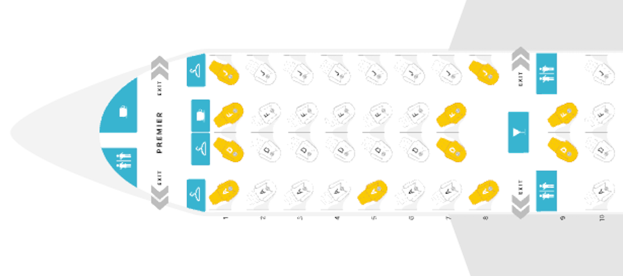 Aeromexico B787 9 seat map business class