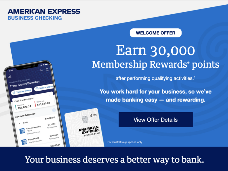 Amex Business Checking 30K offer