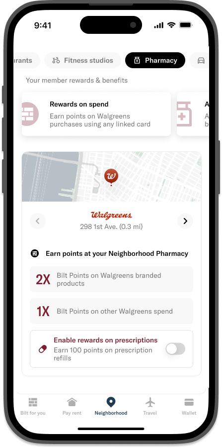 Bilt Rewards Walgreens Earning Rates