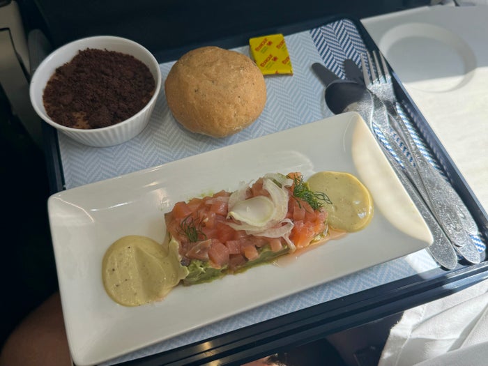 British Airways Club Europe meal British Airways Club Europe meal