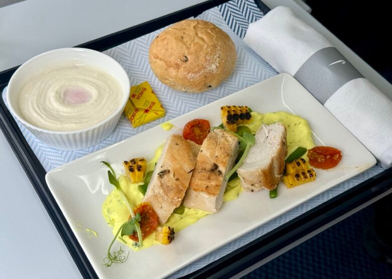 British Airways Club Europe meal 2