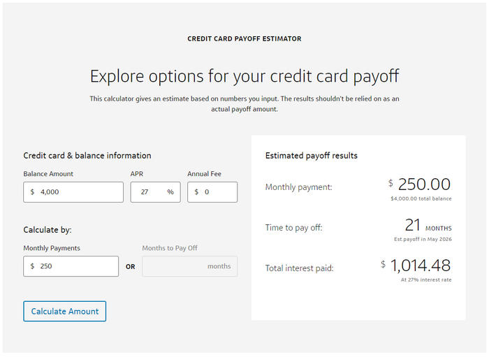 Capital One credit card payoff calculator 250 results Capital One credit card payoff calculator 250 results