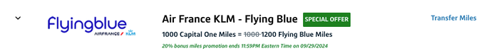 Capital One transfer bonus Flying Blue Capital One transfer bonus Flying Blue