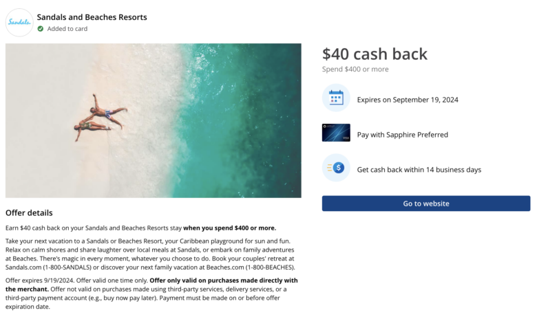 Chase Offer Sandals August 2024