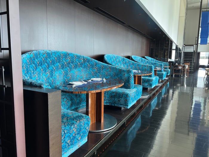 Conrad Tokyo China Blue wall seating Conrad Tokyo China Blue wall seating