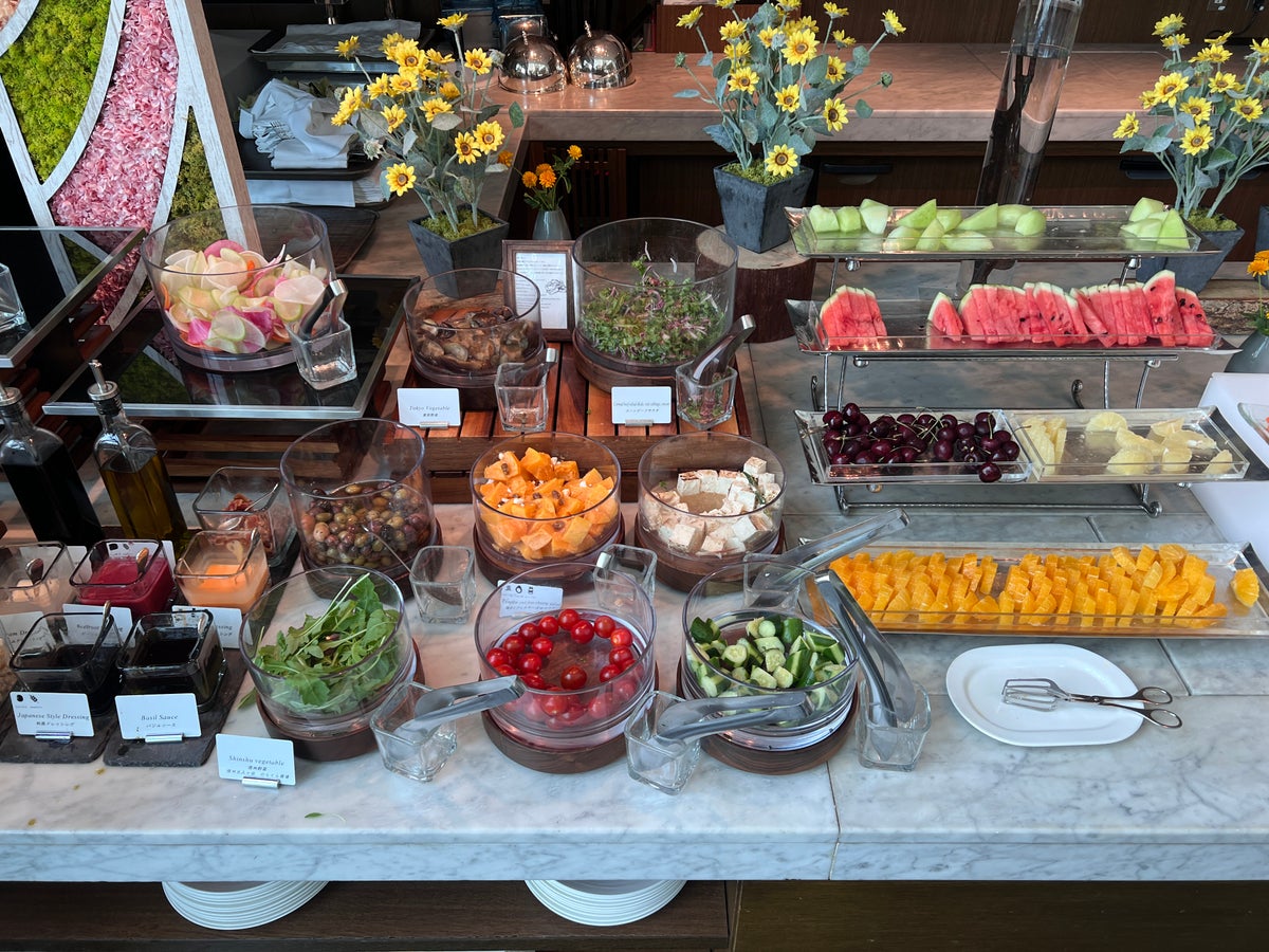 Conrad Tokyo breakfast salad and fruits