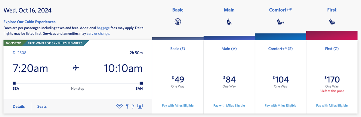 Delta 49 Tariff SEA SAN