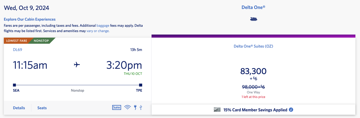 Discounted Delta Access to Business Class SEA TPE