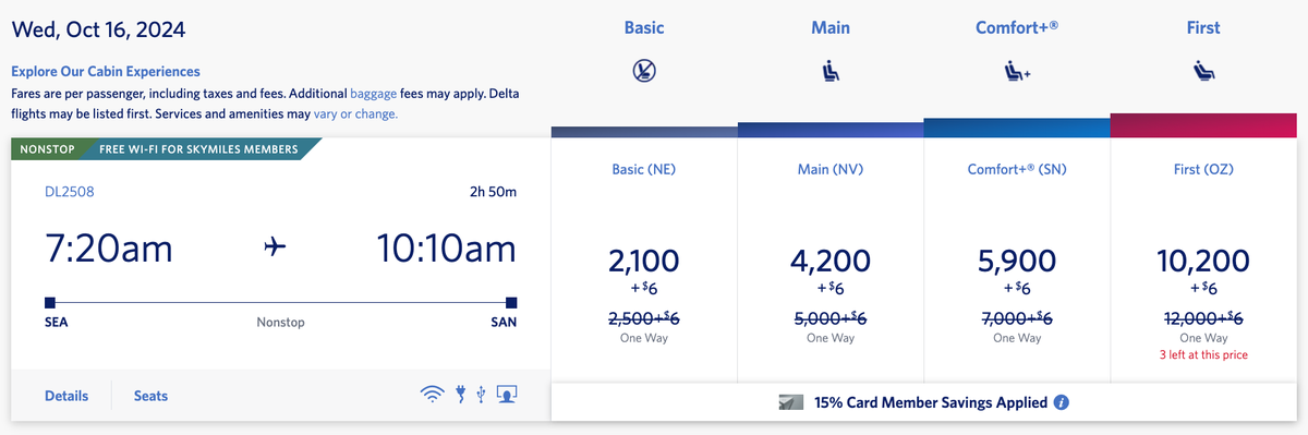 Discounted Economy Flight from Delta (SEA SAN)