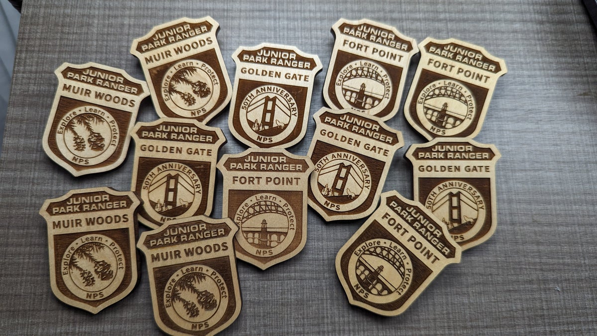 Golden Gate National Recreation Area junior ranger badges